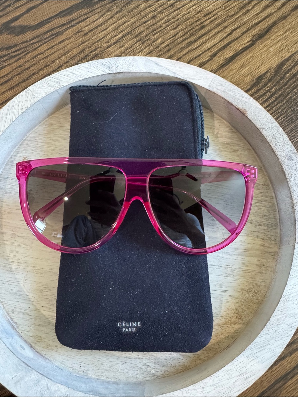 Celine Pink Transparent Aviator Sunglasses